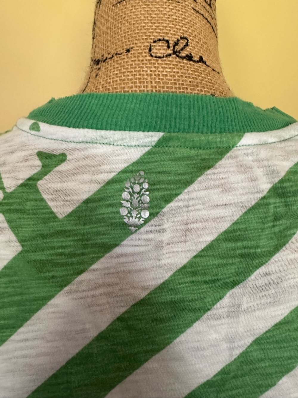 Free People Movement Green & White Striped Graphic Tank Top. Size small. - Picture 4 of 5